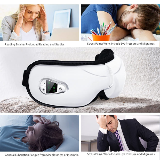 Electric Head Massager Hot Compress Kneading Massage Migraine Headache  Relief Sleep Instrument Cure Insomnia Air Bag Massage